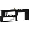 vidaXL Scrivania Rovere Nero Legno ingegnerizzato 200 x 50 x 76 cm