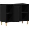 vidaXL Mobiletto per Lavabo Rovere Nero 80x33x60 cm in Legno Massello