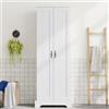 Easexcy 56 x 40 x 170 cm, armadietto da bagno alto, doppia porta, quattro ripiani, ripiani regolabili, cerniere a chiusura rallentata, bianco (White-5)