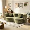 Conslika - Divano letto 2 posti senza struttura, design a U con braccioli ampi, gommapiuma compressa ad alta densità, rivestimento rimovibile e lavabile, con 2 cuscini(Green,200 * 50 * 64cm)