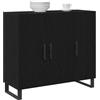 vidaXL Credenza Rovere Nero 90 x 34 x 80 cm Legno ingegnerizzato