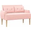 vidaXL Loveseat con bottoni imbottiti Rosa 117 x 67 x 77 cm Bouclé