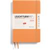LEUCHTTURM1917 371023 - Agenda settimanale 2025, Paperback B6+, copertina rigida, calendario 12 mesi, a righe, albicocca, inglese