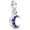 PANDORA ME Ciondolo a forma di luna crescente in argento Sterling con vero cristallo blu