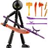 Generico Set di action figure da collezione, personaggi Stickman da (B#) | collezione smontabili, robot articolato con articolazioni multiple, posabilità completa del corpo, per appassionati