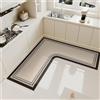 Treer Tappeto Cucina Antiscivolo Lavabile, Tappeto per Cucina in Diatomite Tappeti Runner Moderni Forma a L Tappetino Assorbente per Ingresso Bagno (Stile romano-S,140x140x45cm)