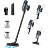SINCHEREU Aspirapolvere con Filo 21KPa 600W, Scopa Elettrica con Filo Potente,6 in 1 Aspirapolvere senza Sacco, Cavo da 5 m, 2 Filtro HEPA,Aspirapolvere per Pavimenti, Tappeti, Peli di Animali Domesti