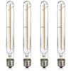 WULUN Confezione da 4 Lampadine a Filamento Lungo Tubolare Stile Vintage E27 4W, Sostituisce Lampadine Alogene da 40W, 220-240V AC, 2700K Luce Bianca Calda 400LM