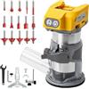 SXGSXG Router per legno con batteria DeWalt da 20 V, strumento router per 800 W 30000 giri/min, 5 velocità variabili base fissa router senza fili, 15 punte per router da 0,6 cm 【Batteria non inclusa】
