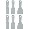 QUARKZMAN Set di raschietti per stucco 6 pz 1.5/2/3 plastica grigio | Strumenti flessibili e monouso, coltelli per stuccatura, spatola per vernice, kit di pulizia, per riparazione e pittura
