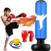 Fohil Sacco da Boxe da Terra, 160cm Sacco da Boxe per Bambini Gonfiabile Punching Ball Bambini 3 ai 12 Anni, Sacchi da Kickboxing per Karate Taekwondo MMA Fitness Allenamento a Casa