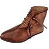 Generic Stivali medievali da uomo in pelle Stivaletti con lacci per ricostituzione storica Cosplay medievale vari colori disponibili taglia 38-46, marrone, 38 EU