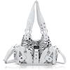 Angel Kiss - Borse da donna a tracolla, piccole, hobo, in pelle vegana, multi-tasca, con cerniera, Leopardo bianco., Small