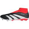 adidas Unisex - Adulto Predator League Laceless Firm Ground Football Boots, Core Black / Cloud White / Solar Red, 42 EU