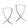 LeCalla Orecchini a cerchio da donna, in argento Sterling 925, minimalisti, a forma di X, stile geometrico, regalo per compleanno, festa della mamma, 20 mm