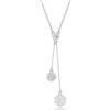 Swarovski Dextera - Collana da donna con ciondolo a forma di Y a forma di sfera e cubo, placcata al rodio, colore:, 61-67 cm Length, Cristallo, Cristallo