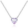 Cosie Lily Collana Donna, Cuore Argento Sterling 925 Punto Luce Donna girocollo , Ciondolo in Zirconia Cubica, Regalo Compleanno San Valentino Natale per Mamma Moglie Fidanzata, Regali per Lei, Lavanda