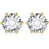 JewelryPalace Orecchini a Bottone Donna Argento 925 con Creato Moissanite, Piercing a Lobo con Pietra a Taglio Rotondo, Solitario in Tre Ori Set Gioielli