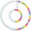 RadiVibe Dopamina, set di gioielli da donna, reattivi ai raggi UV, cambiano colore, collana con perline, bracciale e orecchini, set di gioielli per l'estate, la spiaggia, le vacanze, regalo per lei