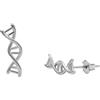 ScienceFox DNA Helix orecchini in argento Sterling 925 in oro rosa, disponibile in biologia chimica studente doppia elice, Argento sterling