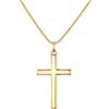 FOCALOOK Collana Croce Donna in Acciaio Inox 45+5cm Oro Argento Rosa | Croce Collana Classico Lucida 45+5cm, Soddisfare l'indossamento Quotidiano, per la Festa Della Madre, San Valentino