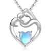 Cosie Lily Regalo Festa Della Mamma, Collana Donna Argento 925 Cuore Opale Ciondolo Gioiell, Compleanno San Valentino Regalo di Natale Regali per Lei
