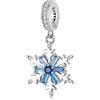 GNOCE Ciondolo Gatto Charms 925 Sterling Silver Pesce Animale Charms per Donne Ragazze Regali per la Festa della Mamma Adatto per Bracciale/Collana (Fiocco di neve)