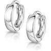 Amberta Orecchini a Cerchio con Perno per Donna in Argento Sterling 925: Cerchi Diametro 10 mm