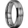 King Will Classico anello da uomo in tungsteno, con scanalatura in argento, nero, oro, blu, marrone, oro rosa, 6 mm, 7 mm, 8 mm, finitura lucida/opaca, vestibilità comoda, Z+1(69.74mm), Carburo di