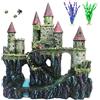 PINVNBY Acquario Resina Castello Decorazione Pesce Serbatoio Driftwood Castello Grotta Nascodi Piante da Appartamento Forniture Accessori (Rosso)