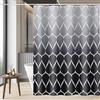 GERUIKE Tenda Doccia Antimuffa 180x180 cm, Tenda per Doccia con Anelli, Poliestere Tende Doccia con Pesi, Tenda Vasca da Bagno Tessuto Lavabile, Impermeabile e Facile da Pulire, Miscela di Grigio Nero