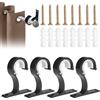 PetGlimmer 4 Pezzi Staffa per Bastone Tende In Metallo, 25-28 mm Staffe per Tende con | Vite, Lega di Alluminio Supporto Bastone Tenda, Robusta Staffe per Bastoni Tende a Soffitto per Uso a Soffitto o a Parete