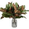 Comebachome Foglie di magnolia artificiale, set di 5 steli di magnolia finti da 22 pollici, rami in plastica Real Touch per vaso, decorazioni per la casa, matrimoni, uso interno/esterno, decorazioni d'été