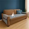 Farè - Runner Copriseduta Divano Impermeabile con Copribraccioli e Tasche Organizer - Copridivano Universale Antimacchia - Ideale per cani, gatti e bambini - Armor Grigio