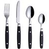 EXZACT 24 pz set posate acciaio inox rivetti manici posate da tavola nero | retrò nero rivetti manici acciaio inox finitura lavabile in lavastoviglie per famiglia tavola feste interni esterni
