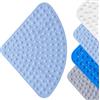 ARCPNRT Tappetino Doccia, 54 x 54 cm, 1 Pezzo Tappeto Vasca Antiscivolo, Tappetino Doccia in PVC con Ventose, Tappeto da Doccias Angolare con Fori di Drenaggio, per Sauna o Vasca da Bagno(Blu Chiaro)