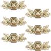 WANDIC 6 Paia di Chiusure per Mantello, 3,8 x 1,5 cm, Bottoni da Cucito Dorati, per Maglioni, Scialle, per Vestiti, Ganci e Occhi, Chiusure a Rana (Richiede Cucito)