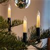Hellum Catena Luminosa Natale, Made in Germany, Clip, 30 Luci, 20,3 m illuminate, Cavo Verde, Bianco Caldo, Interni, Spina Divisibile, Non LED <59 lm 803006