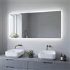 AQUABATOS Specchio da bagno con illuminazione, 140 x 70 cm, a risparmio energetico, interruttore touch, dimmerabile + bianco freddo 6400 K + bianco caldo 3000 K + riscaldamento a specchio + IP44 + CE