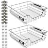 Ikodm Cestello Estraibile Cucina 2 x 50 cm, Cestelli Estraibili per Cucina, Cassetto da Incasso in Metallo, Armadio, Cestello Estraibile