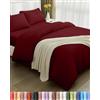 Utopia Bedding Set Copripiumino da 4 Pezzi - Copripiumino 200x200cm, Lenzuolo con Angoli 135x190cm, Federe 50x75cm - (Bordeaux, Matrimoniale)