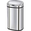 Kitchen Move Majestic Pattumiera automatica da cucina, 58 l, grande capacità, in acciaio inox, con reggiatura, argento