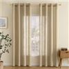 EMEMA Lino Tende con Occhielli 2P Marrone scuro per Interni 175Ax140Lcm | Tende Lino Trasparente Tende Moderne a Vela per Porte Balcone Adatte per Soggiorno Camera da Letto