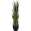 Keeplush Pianta artificiale a serpente da 91,4 cm, pianta finta Sansevieria da 91,4 cm, pianta finta da pavimento per interni ed esterni, portico anteriore, patio, casa, ufficio, verde, 1 pezzo