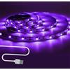 Tesfish Striscia LED UV, Striscia Luminosa Nera 5V USB 2M SMD 5050 395nm - 405nm IP20 Totale 60 LEDs Nastri per Bar, Feste di Halloween, Club, Decorazioni