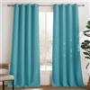 PONY DANCE Tenda Oscurante ad Anelli per Cameretta Bambini 2 Pezzi | Blu Chiaro, L140 x A240 cm, Termiche Isolanti Caldo e Freddo, per Salotto, OEKO-TEX, Blackout, Privacy, Anti-UV, Moderne