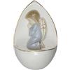 MaMeMi Porcellana - Weihkessel Acquasantiera con angelo che prega bordo oro blu 10,5 cm