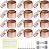 BEOIUCZZY 12 Pezzi Forniture per Kit per Candele fai-da-te da, Barattoli di Latta vuoti Contenitori per Candele Vasetti per Caramelle, Feste, Spezie, Campeggio, rosa