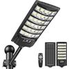PEAKRO Lampione Solare Led Esterno, IP67 Impermeabile Faro con Pannello Solari, 6000K Lampione Stradale Solare Sensore di Movimento, Lampioni da Giardino Esterno con Telecomando per Garage Strada (1)
