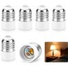 PaYuanRaoTi 6 Pezzi Adattatori Lampada E27 su E14, Adattatore E27 su E14 per Uso Flessibile, Adattatore E-14 su E-27 per Diverse Fonti di Luce, per Molteplici Opzioni di Illuminazione